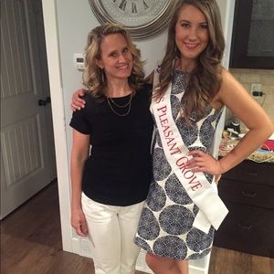 Blue and White Pencil/Straight Dress